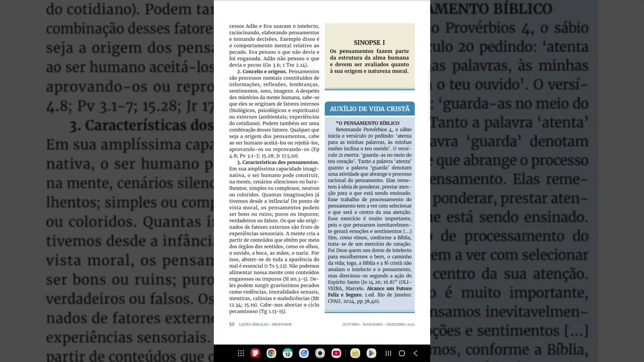 EBD 4TRI.2025 LIÇÃO 07: OS PENSAMENTOS - A ARENA DE BATALHA NA VIDA CRISTÃ (LEITURA)