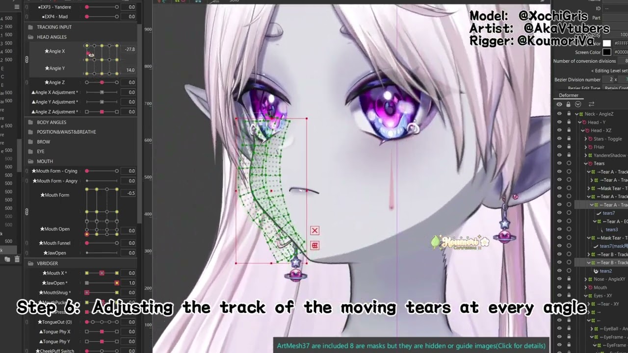 Kou's rough tutorial on rigging the crying expression [Live2d]
