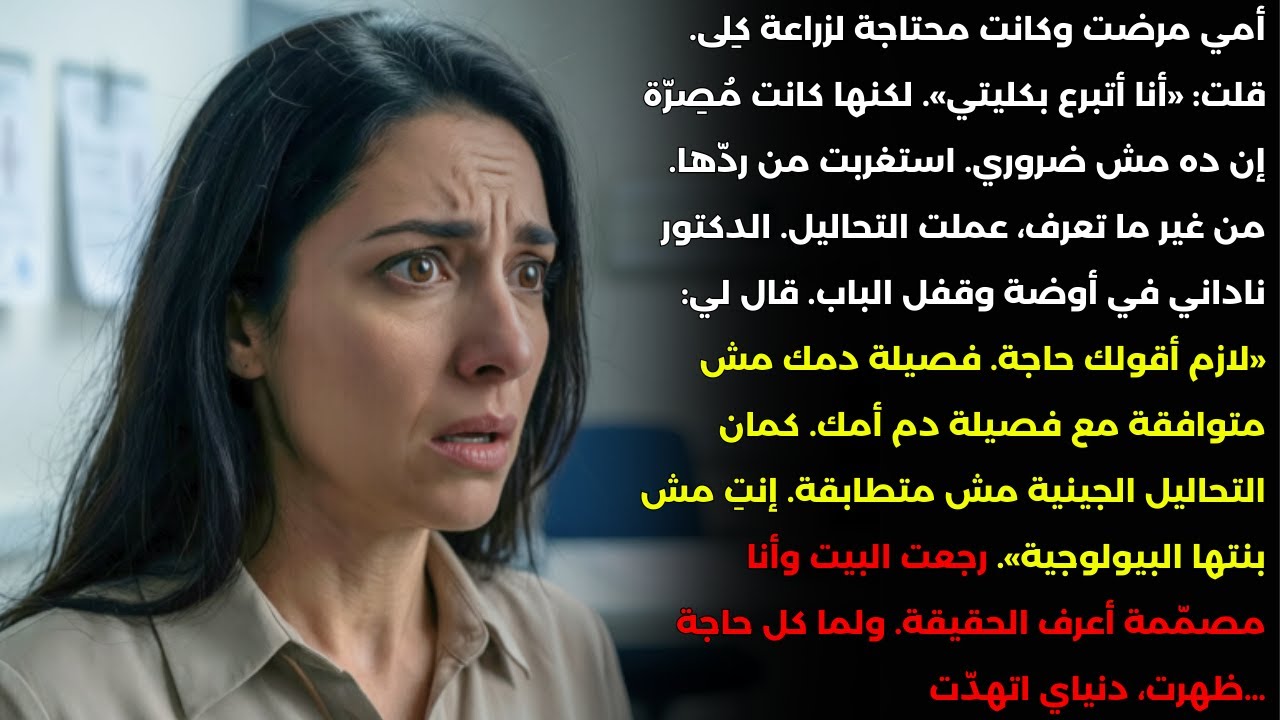 قال الطبيب: «إنتِ مش بنت أمك البيولوجية». ولما واجهتها، اكتشفت إن…