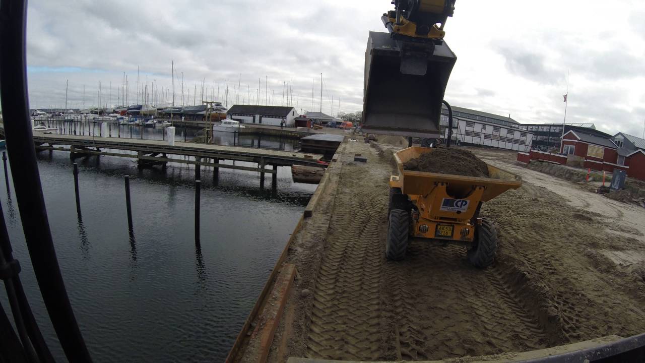 Trenching near the water