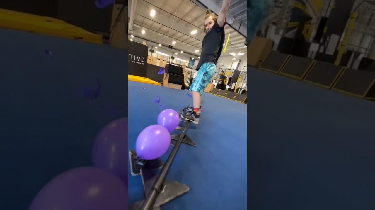 Balloon Pop Cpompilation 🎈 🤯 #parkour #bouldering #funny #tumbling #climbing #cheer