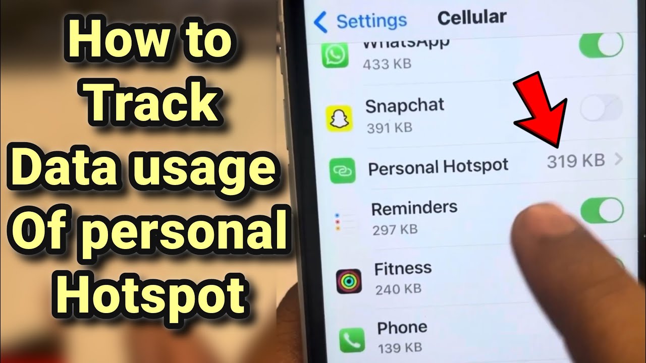 How to view data usage of personal hotspot in iPhone