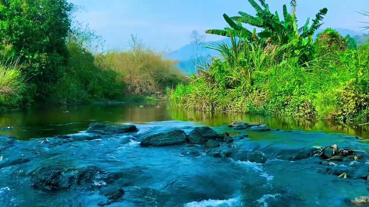 Beautiful River On Mountant And Beautiful Piano Music For Relaxation, Calm, Meditation #034