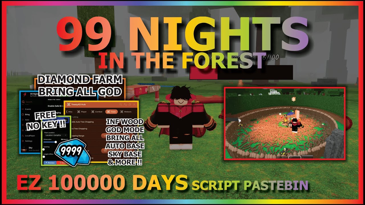 99 NIGHTS IN THE FOREST Script Pastebin 2025 INFINITE WOOD, GODMODE, DIAMOND, BRING ALL (NO KEY) 💎🔦