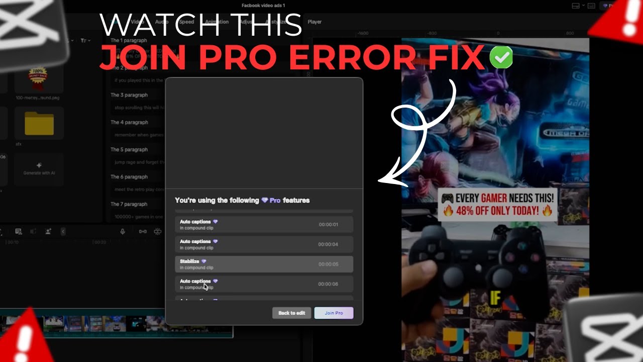 How to Fix Capcut Export Problem Fast | Join pro Error fix  