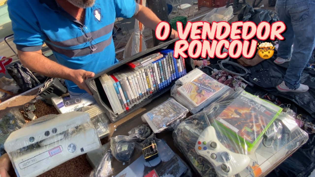 O VENDEDOR RONCOU NA FEIRA DO ROLO VÁRIOS JOGOS XBOX PS4 PS3 PS2 CAÇADA GAMER