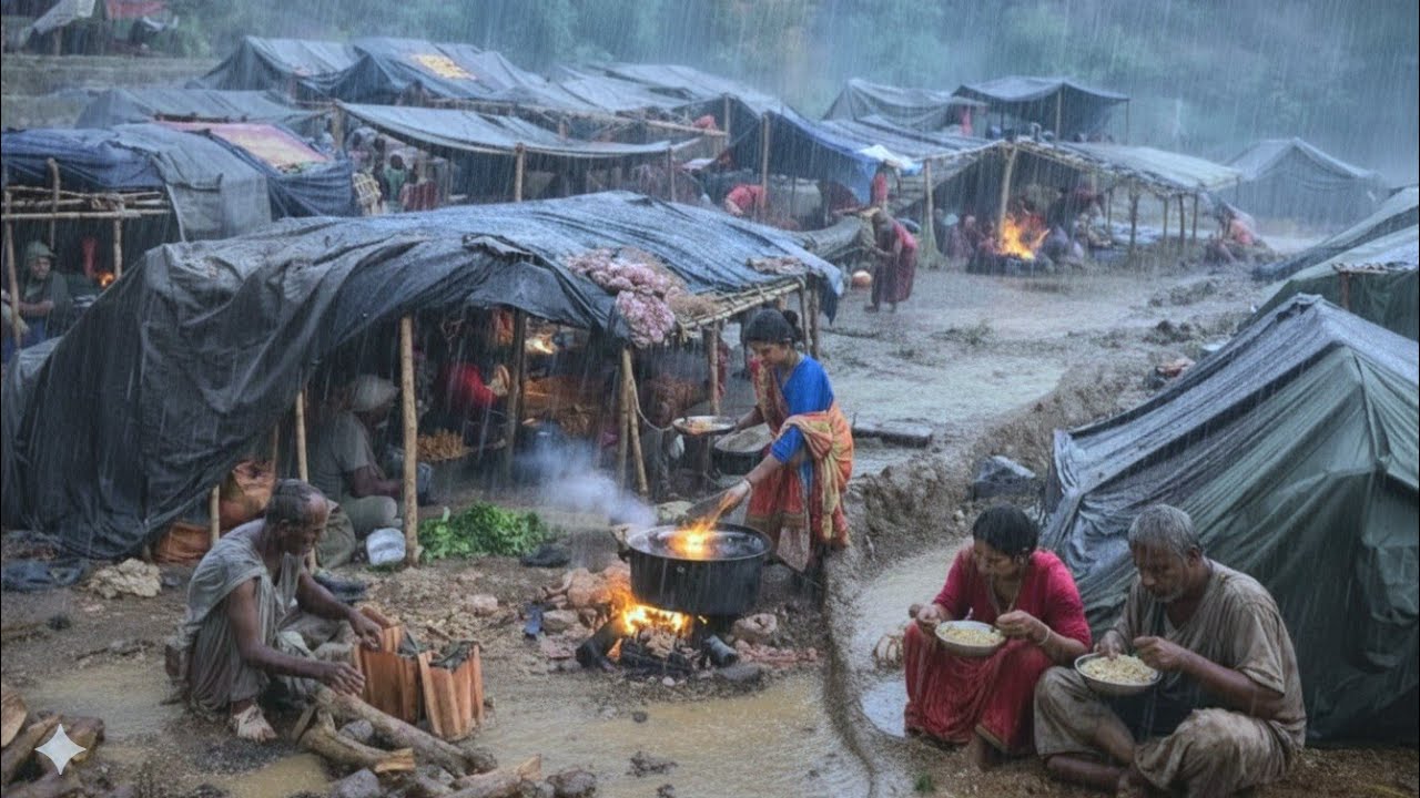 Heavy Rainy Day In Himalayan Village | Real Village Life In During Rainy Season 
