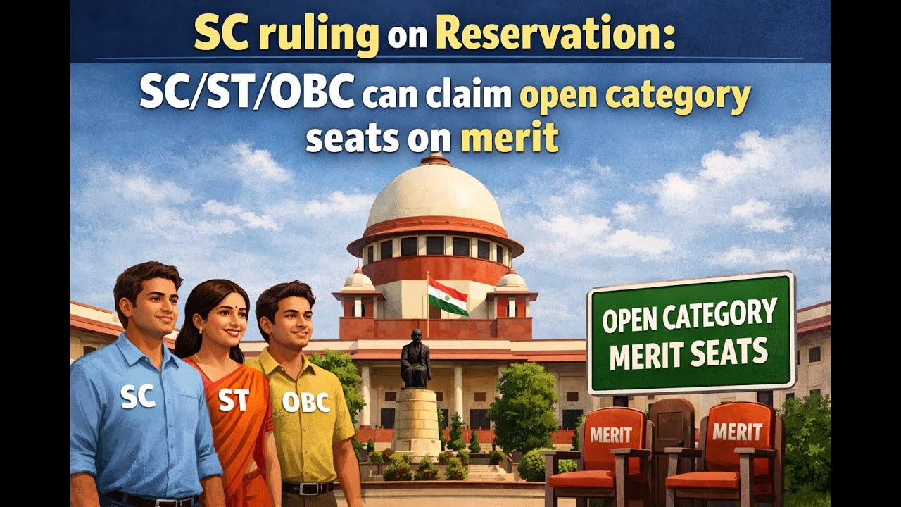 Supreme Court ruling on Reservation: SC/ST/OBC can claim open category seats on merit
