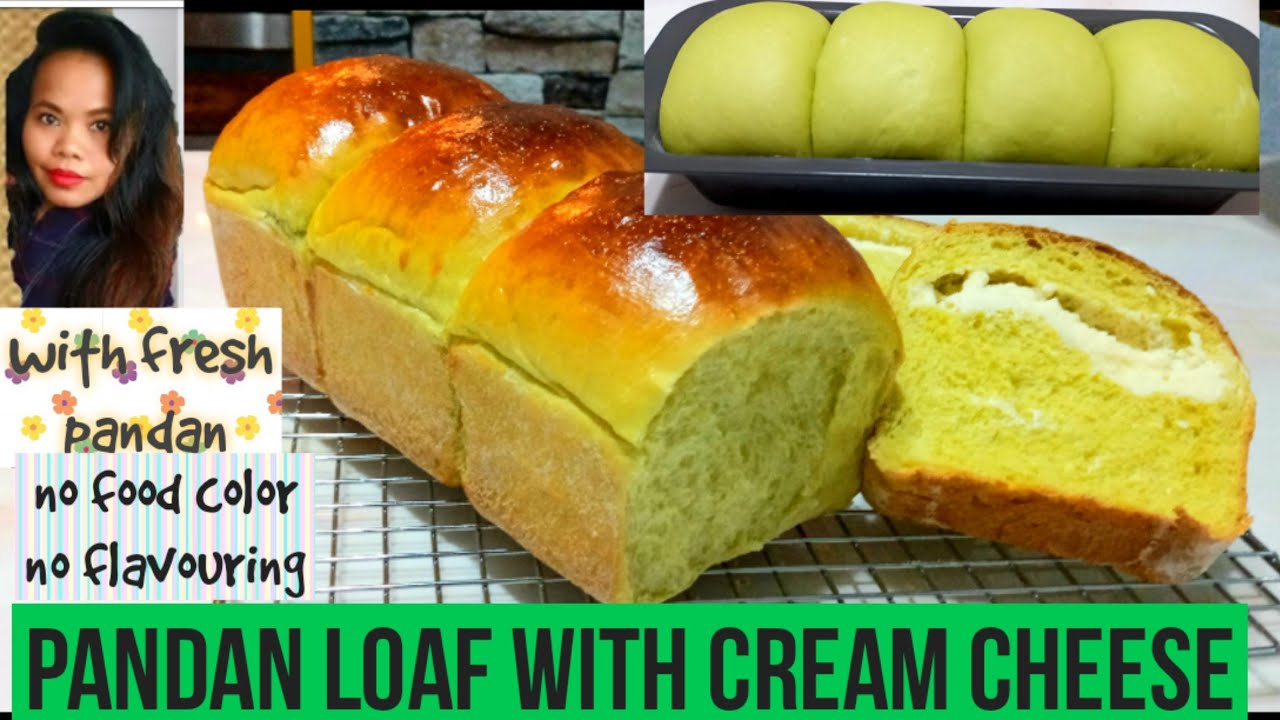 Pandan Loaf Bread with Cream cheese | pandan bread