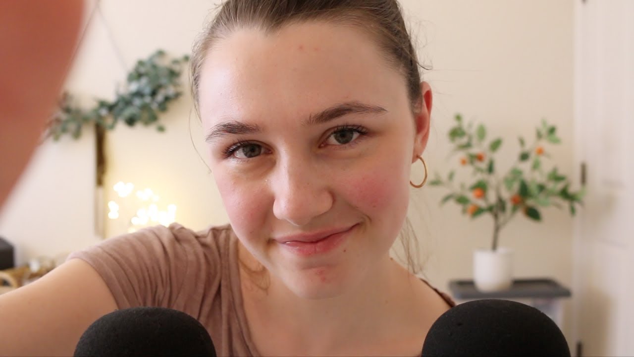 ASMR - Up Close Whispering and Face Brushing