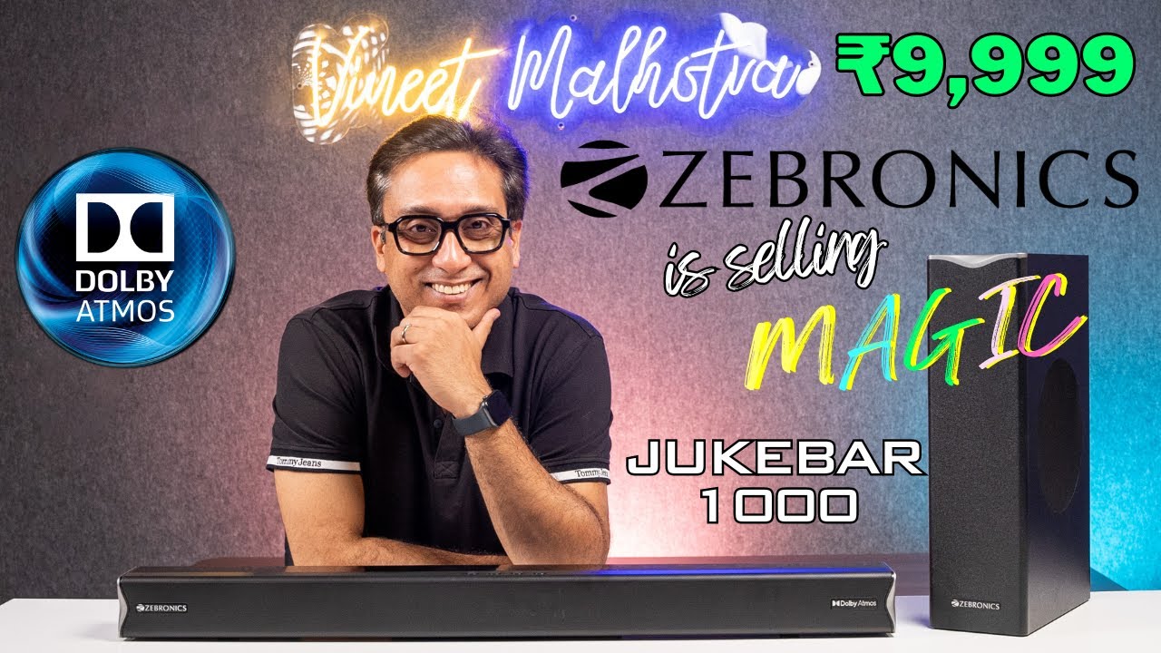 Zebronics Jukebar 1000 Dolby Atmos Soundbar | Dolby Atmos Soundbar under 10000 | Zebronics 1000