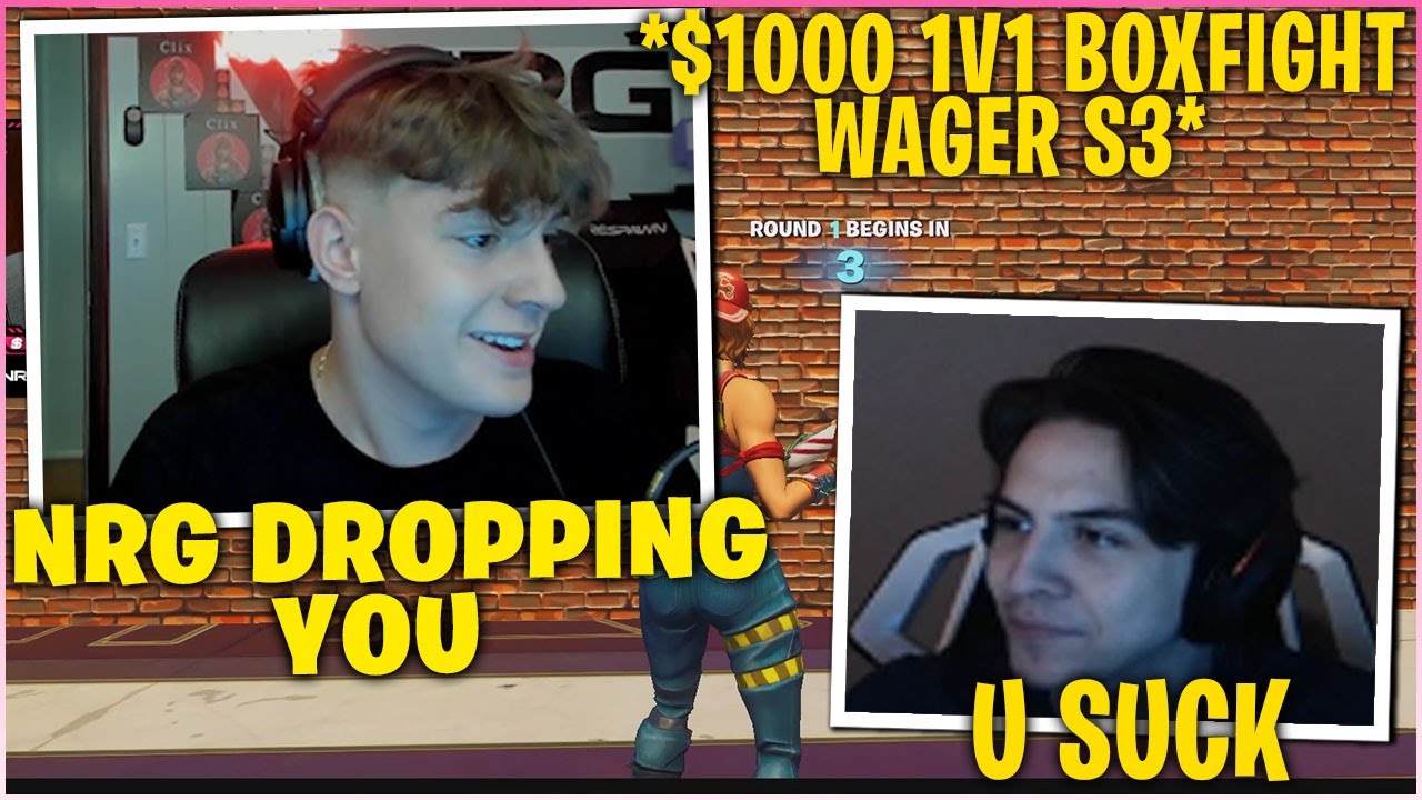 CLIX RETURNS To BOXFIGHT In SEASON 3 & SHUTS UP NRG BUCKE In 1v1 Wager for $1000! (Fortnite Moments)