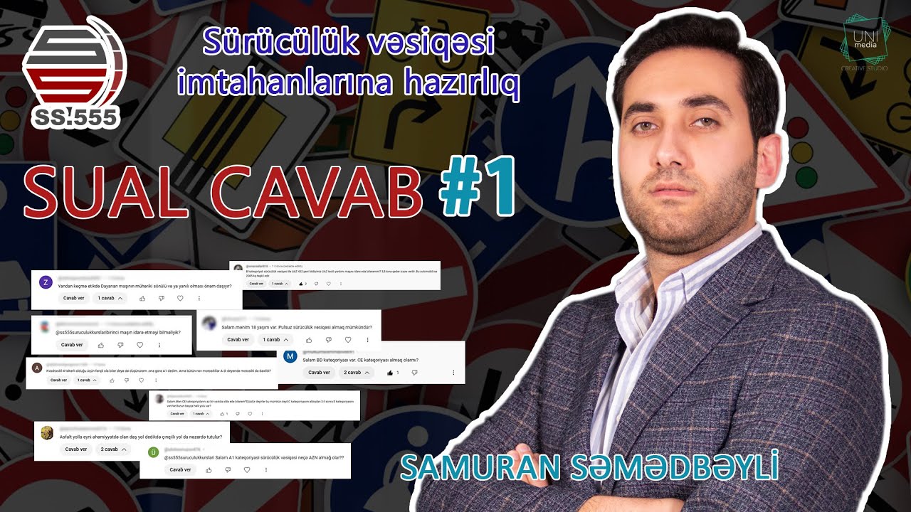 Sürücülük Vəsiqəsi almaq üçün sual cavab