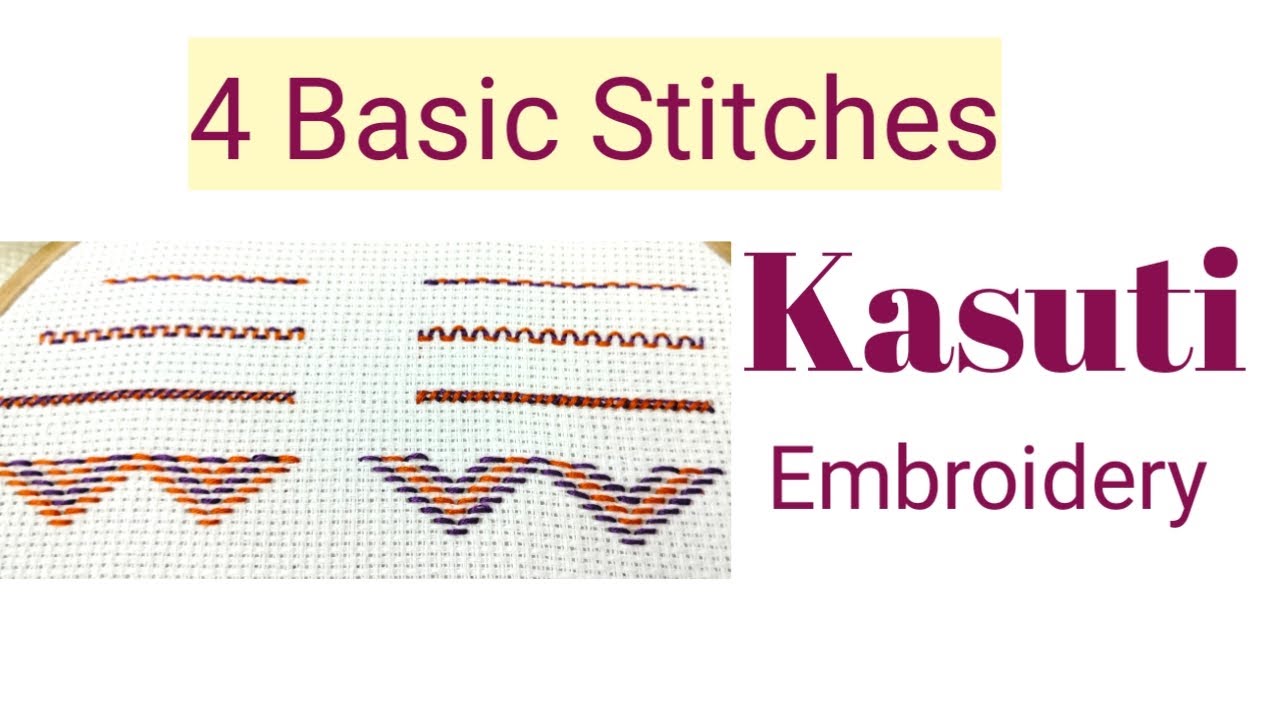 85- Kasuti embroidery | basic stitches | tutorial | malayalam
