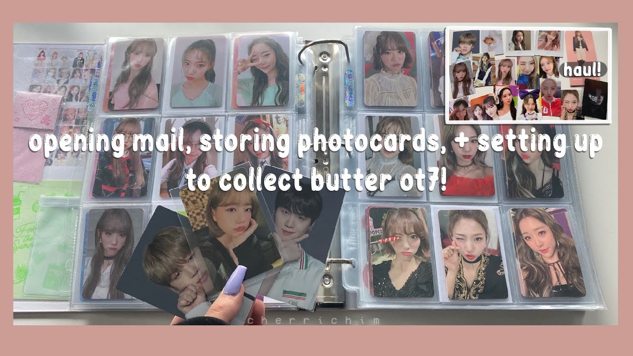 ❛ opening mail, storing photocards, + setting up to collect bts butter ot7! ༉‧₊˚✧