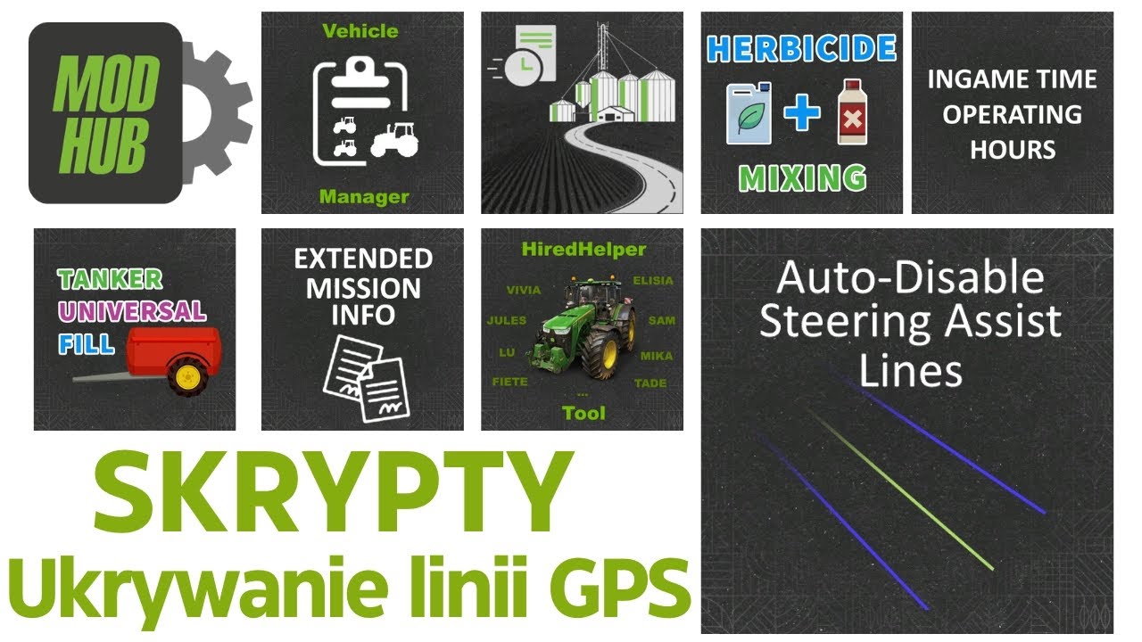 Ukrywanie linii GPS. Skrypty do Farming Simulator 25 na Mod Hub