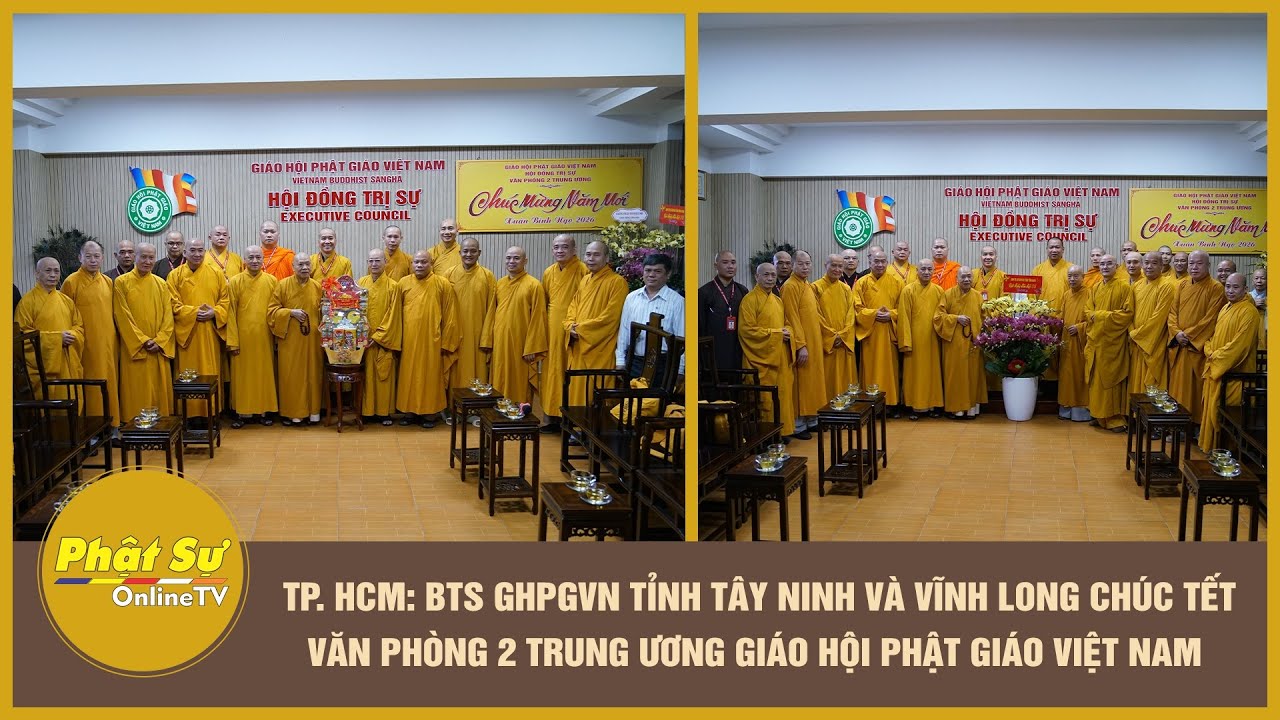 Ban Trị sự GHPGVN tỉnh Tây Ninh và Vĩnh Long thăm, chúc Tết chư Tôn đức lãnh đạo Trung ương GHPGVN
