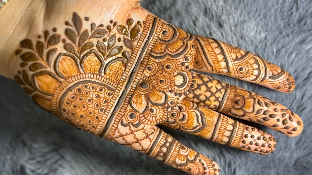 Elegant Front Hand Arabic Mehndi | Step-by-Step Floral Henna Tutorial| Easy Henna Design 