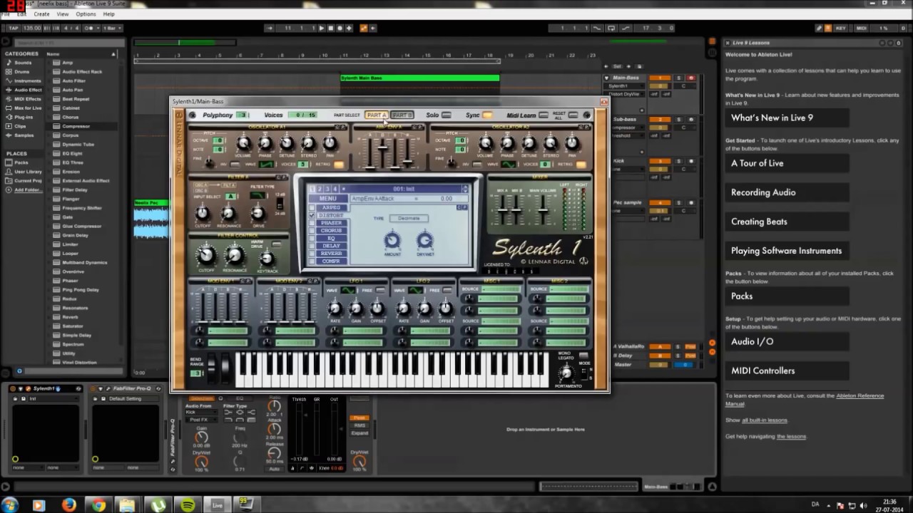 Neelix progressive trance bassline tutorial (sylenth1)