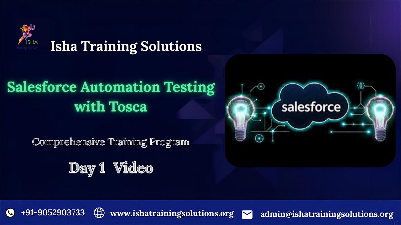 Salesforce Tosca  day 1 Video on 20th Jan 2026.Contact/WhatsApp us on +91- 9052903733 to enroll.