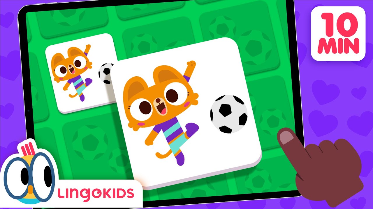 MEMORY CARDS GAME 🃏🧠 and more Sports Games for Kids | Lingokids
