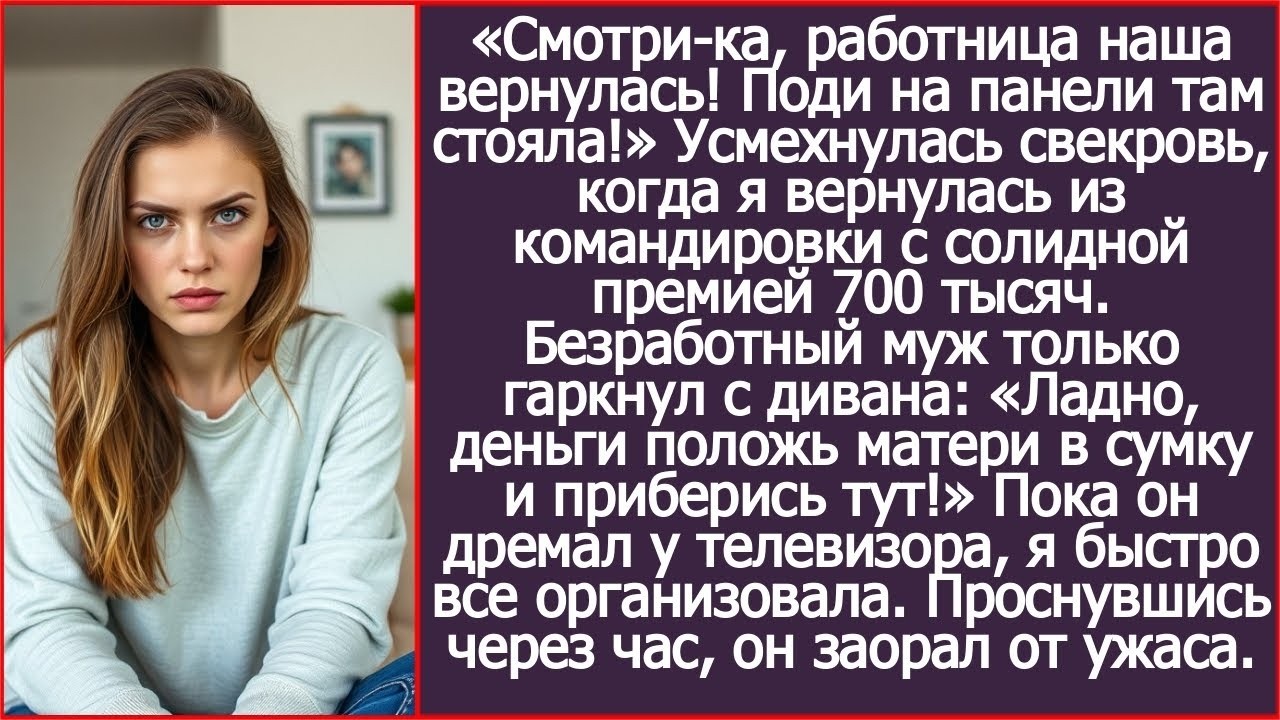 «Смотри-ка, работница наша вернулась! Поди на панели стояла!» Усмехнулась свекровь.