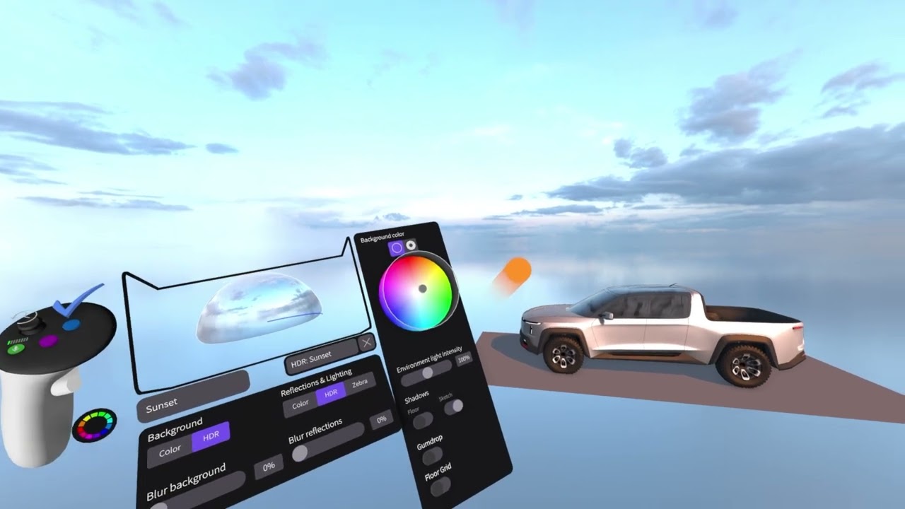 Automotive environments and lighting in Gravity Sketch