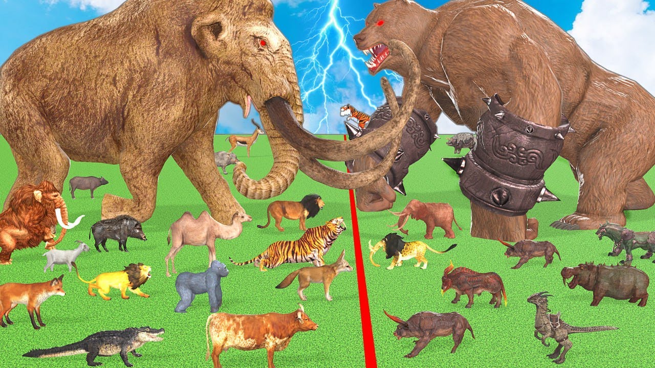 Prehistoric Animals VS Hybrid Animals Mammals Size Animal Revolt Battle Simulator Animal Epic Battle