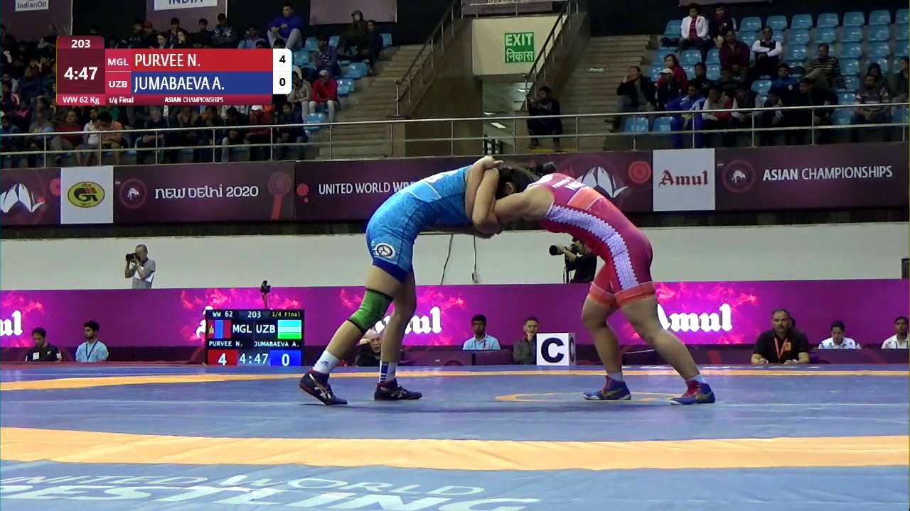 1/4 WW - 62 kg: N. PURVEE (MGL) v. A. JUMABAEVA (UZB)