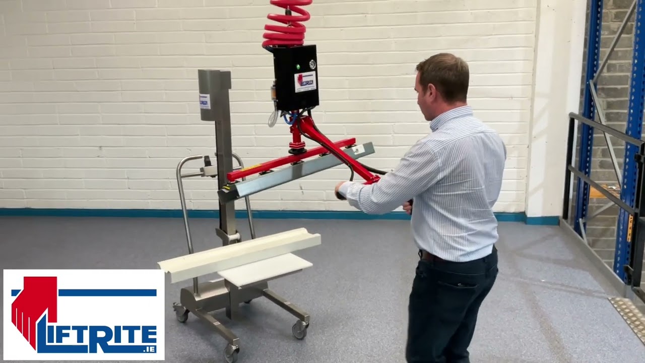 Vacuum Gripper with Interchangeable Heads for Lifting Lengths of Purlin | Lift Rite Ltd.