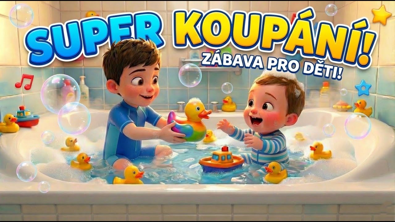 Koup&aacute;n&iacute; n&aacute;s bav&iacute;! 🛁 P&iacute;snička pro děti o myt&iacute; ve vaně (Bath Song CZ)