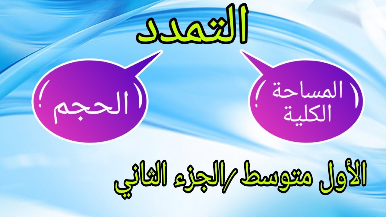 شرح وحل تمارين صفحة (48،47،46) /التمدد(الحجم والمساحة الكليه) /الأول متوسط الجزء الثاني