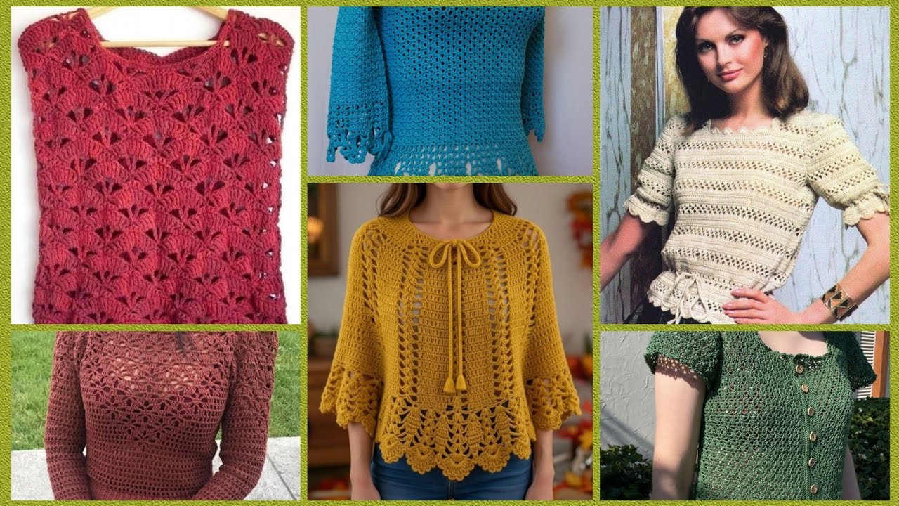 Stunning & beautiful ❤️ crochet blouse 💖 for shiny women 