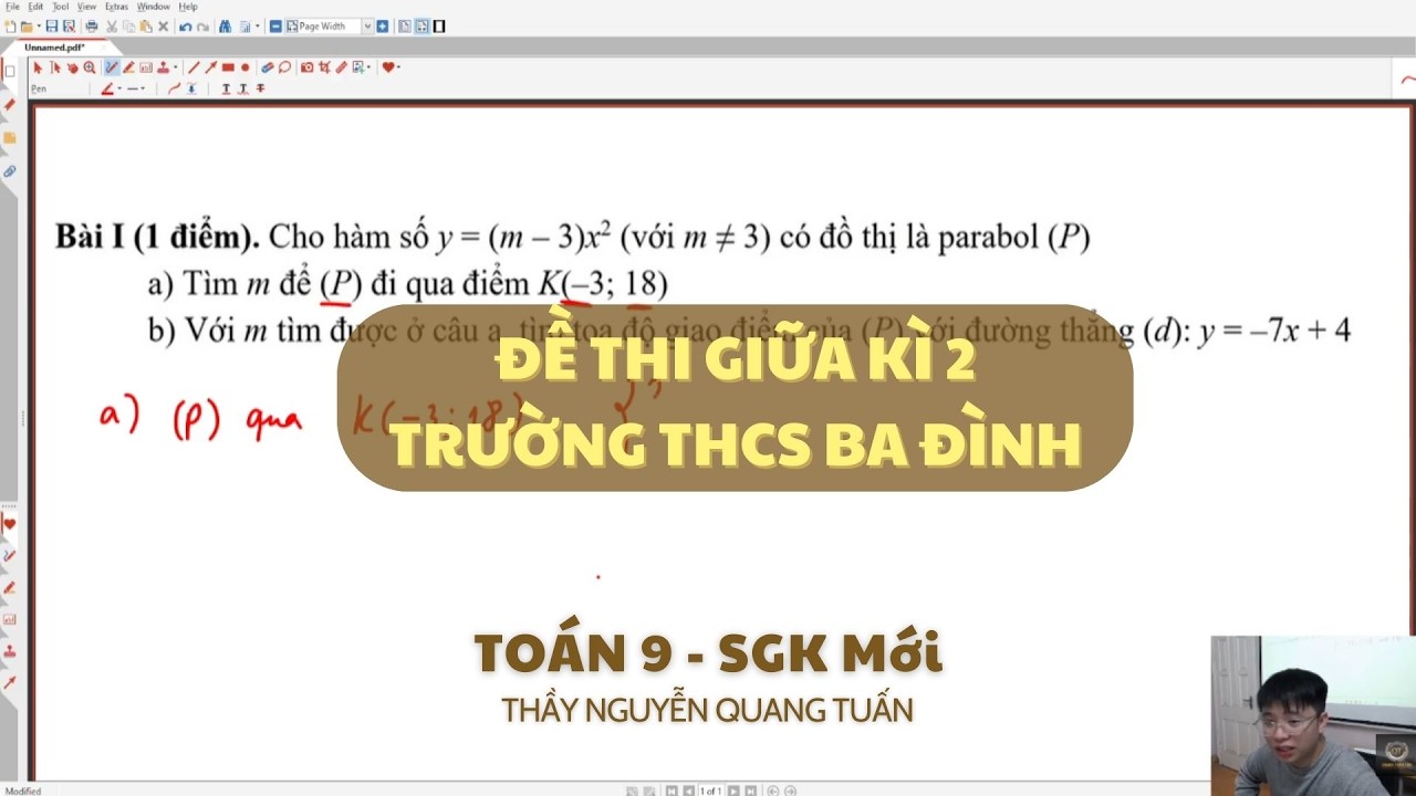 TOÁN 9 - ĐỀ THI GIỮA KÌ 2 TRƯỜNG THCS BA ĐÌNH