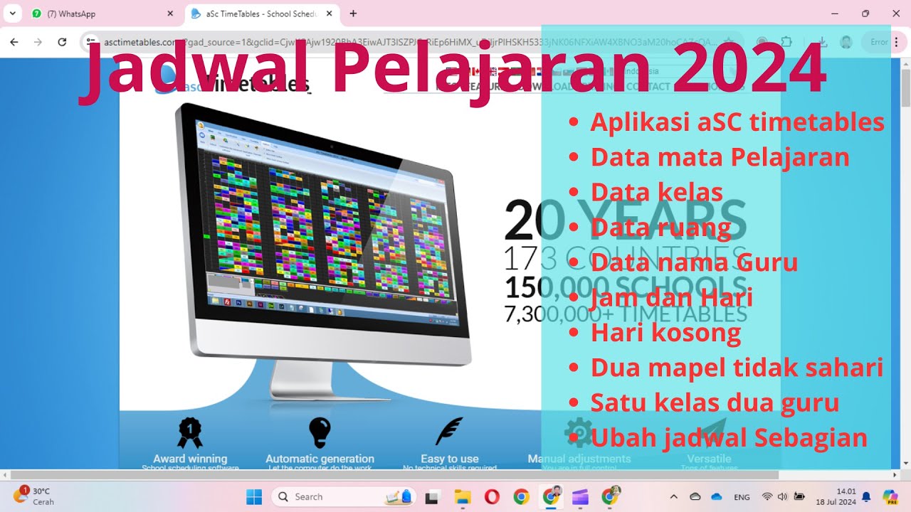 Menyusun Jadwal Pelajaran dengan Aplikasi Asc Timetables