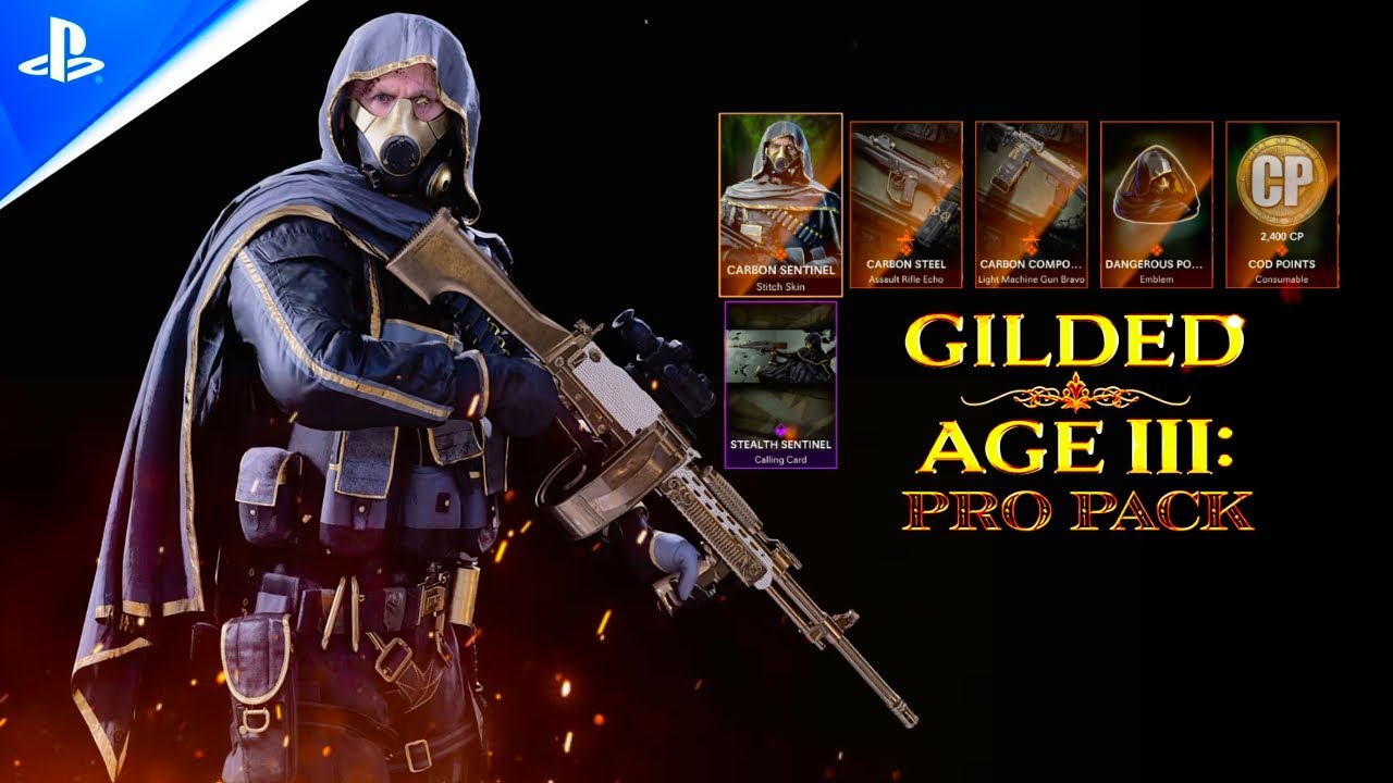 GILDED ACE 3 PRO PACK OPERATOR BUNDLE - CARBON SENTINEL STITCH SKIN -  BLACK OPS COLD WAR SEASON 2