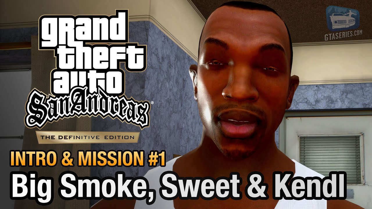 GTA San Andreas Definitive Edition - Intro & Mission #1 - Big Smoke, Sweet & Kendl
