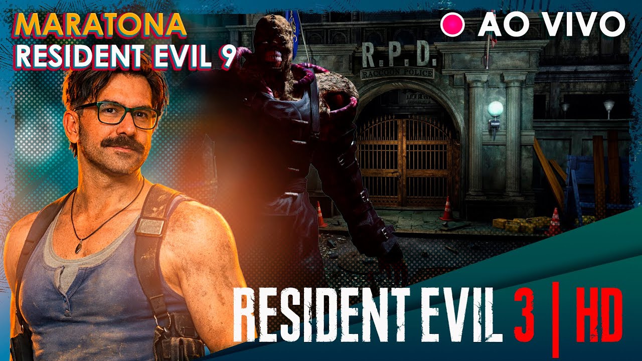 AO VIVO: MARATONA Resident Evil 9, Jogando RE3: Nemesis parte 3 | PT-BR