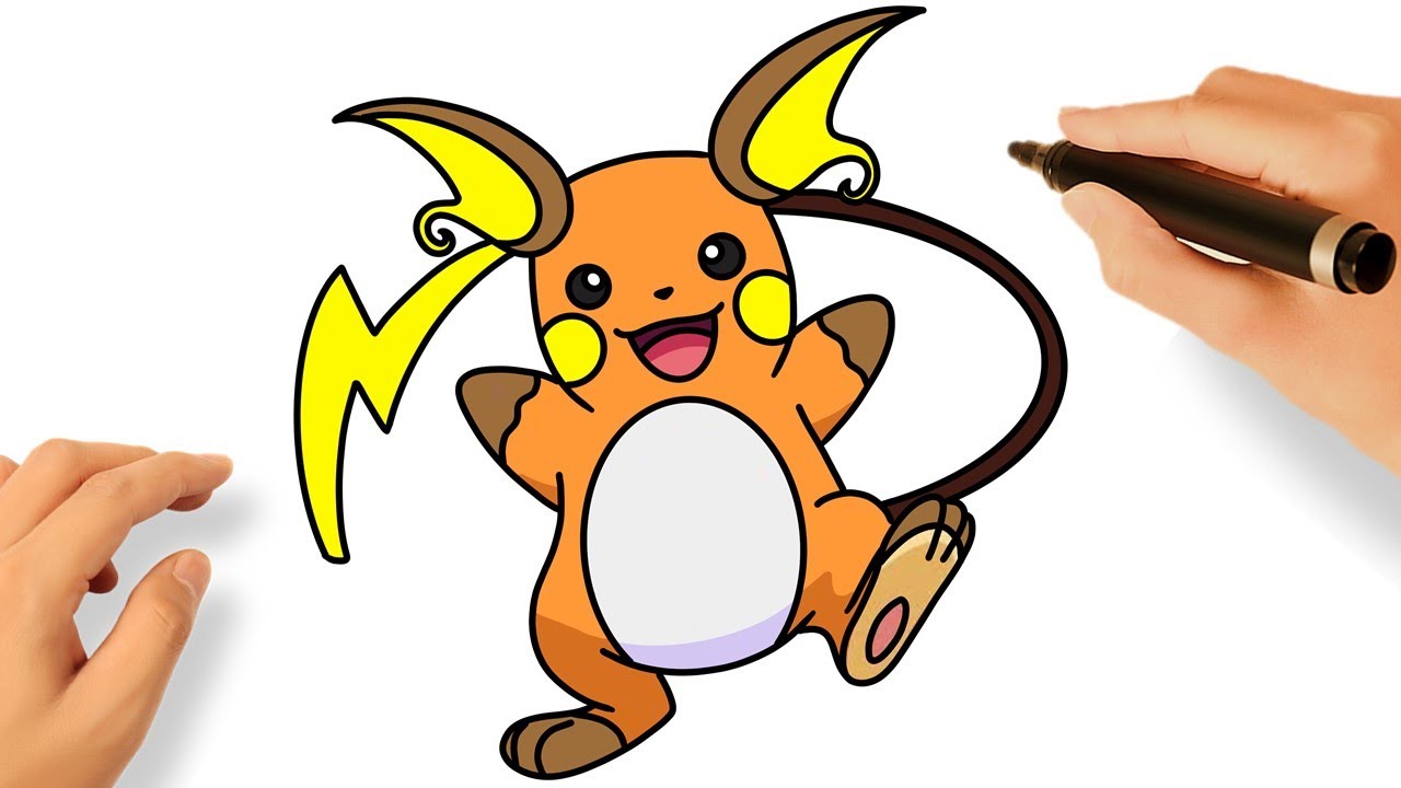 HOW TO DRAW RAICHU EASY STEP BY STEP ⚡ | POKÉMON