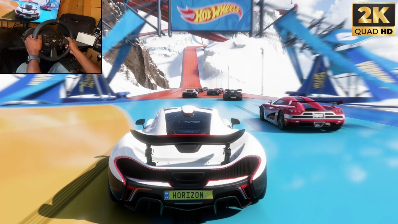 Mclaren P1 VS Track Toys - Hot Wheels Forza Horizon 5 | Thrustmaster T300RS Steering Wheel Gameplay