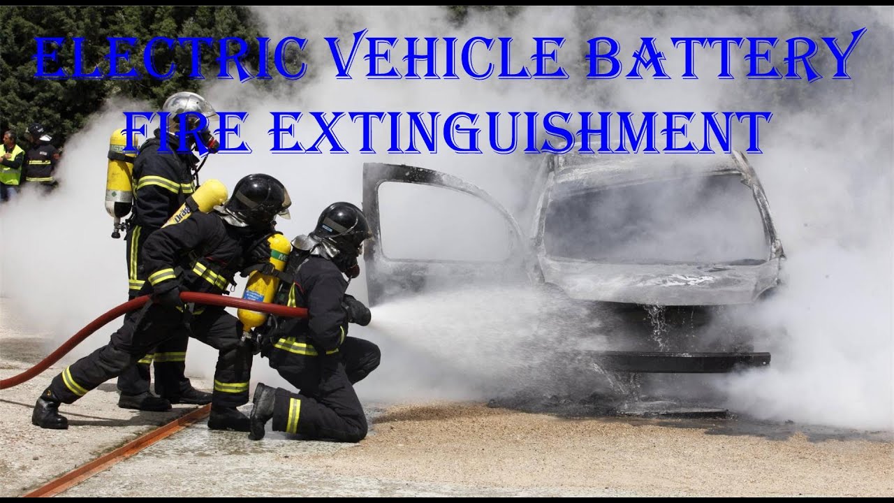 Electric vehicle battery fire extinguishment.