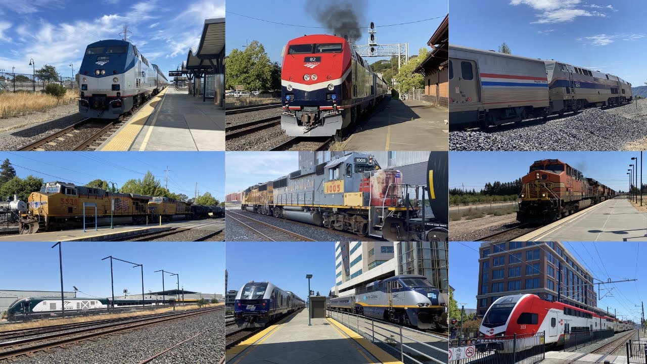 MYRIAD OF NORTHERN CALIFORNIA TRAINS – Amtrak Airo, P42DC's on Amtrak California, AMTK 164 & More!