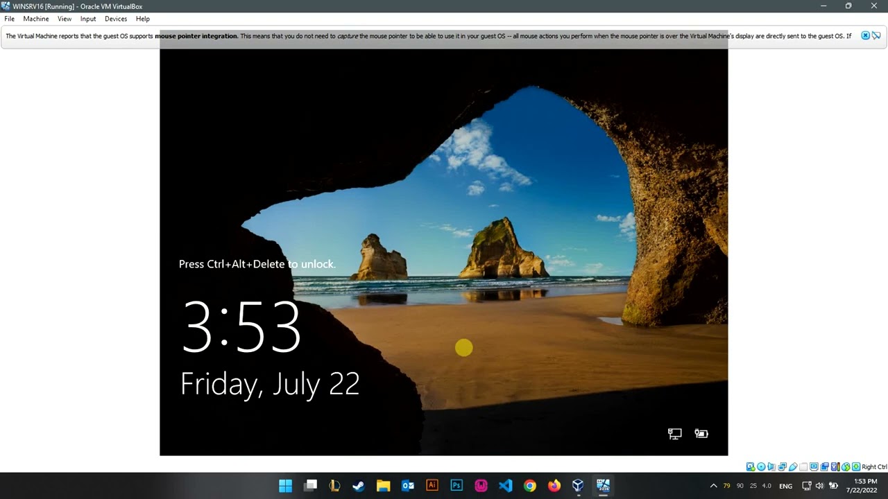 Initial Configuration of Windows Server 2016 in Virtual Box