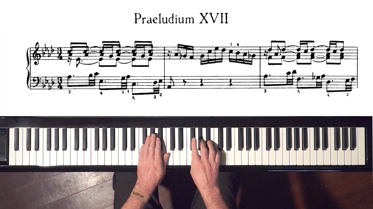 Bach Prelude and Fugue No.17 (moderate-fast tempo) Well Tempered Clavier, Book 2 with Harmonic Pedal