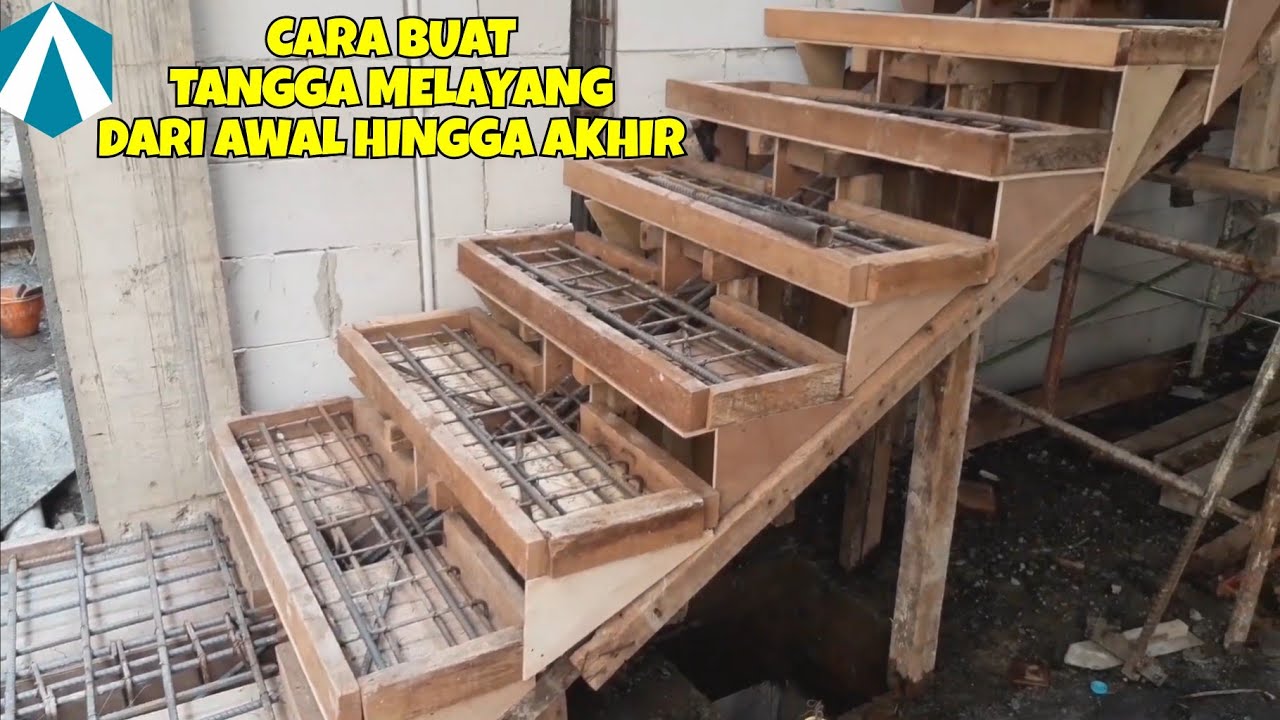 Cara buat tangga melayang || concrete stairs
