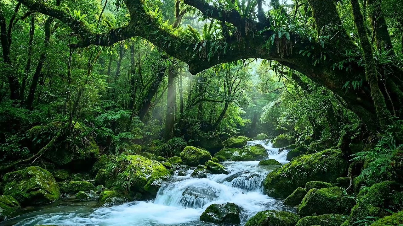 Forest Ambience 🌲 Beautiful Stream Sounds, Soothing Water Sounds, Bird Chirping, ASMR for Meditation