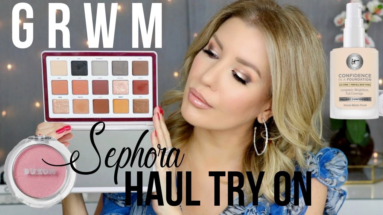 GRWM: SEPHORA HAUL TRY ON ft. NEW Natasha Denona Biba, It Cosmetics and More