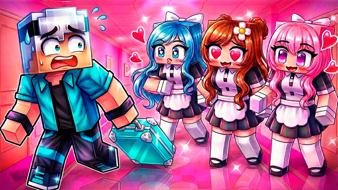 SOU O ÚNICO MENINO no HOTEL das MENINAS no Minecraft