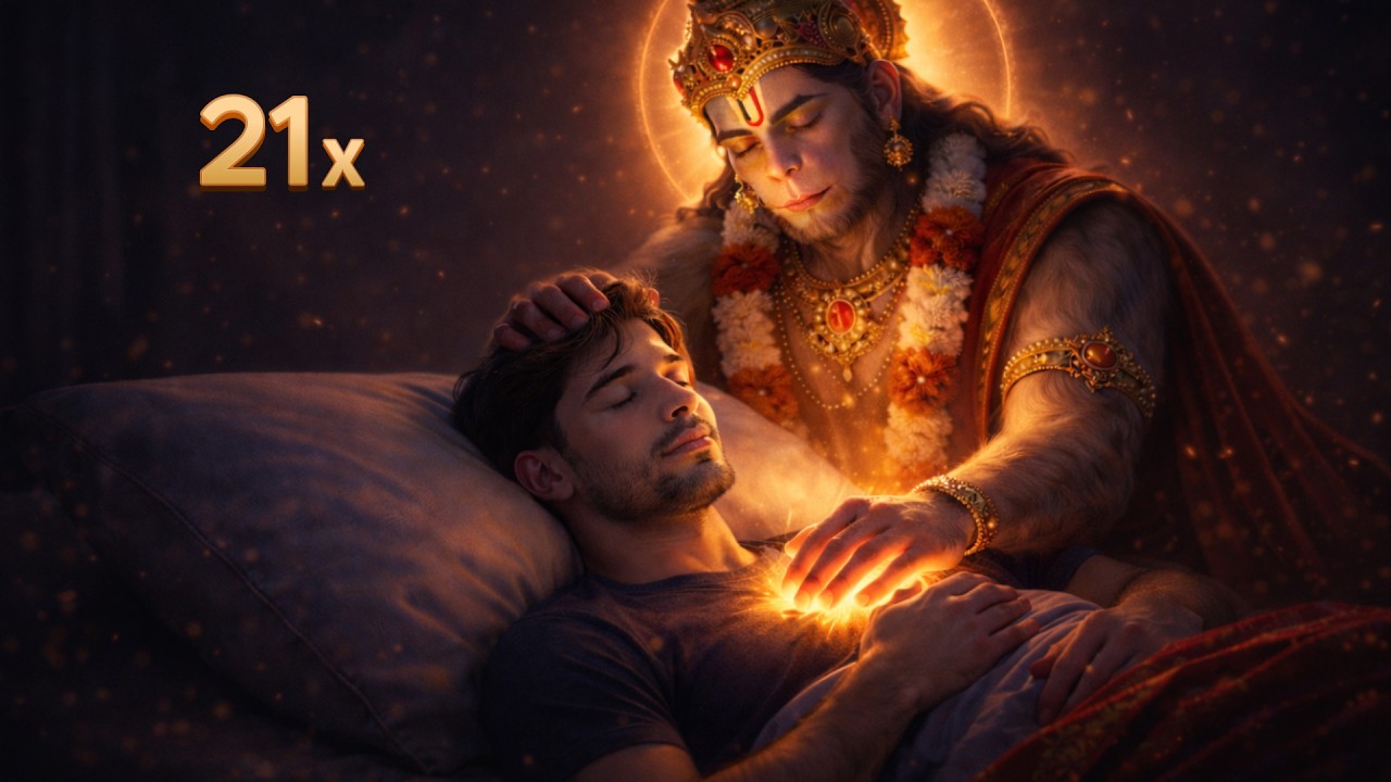 Calm Your Heart Tonight with Hanuman (21x) | Deep Sleep & Divine Night Protection | हनुमान चालीसा