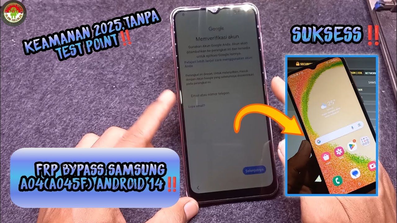 FRP BYPASS SAMSUNG A04 (A045F) ANDROID 14 KEAMANAN 2025,TANPA TEST POINT‼️